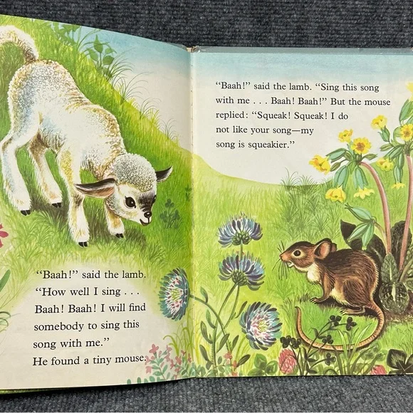 Vintage Big Golden Book A Lamb’s Tale Jenny Reyn 1963 hardcover 8.5x11 nursery - Picture 9 of 13